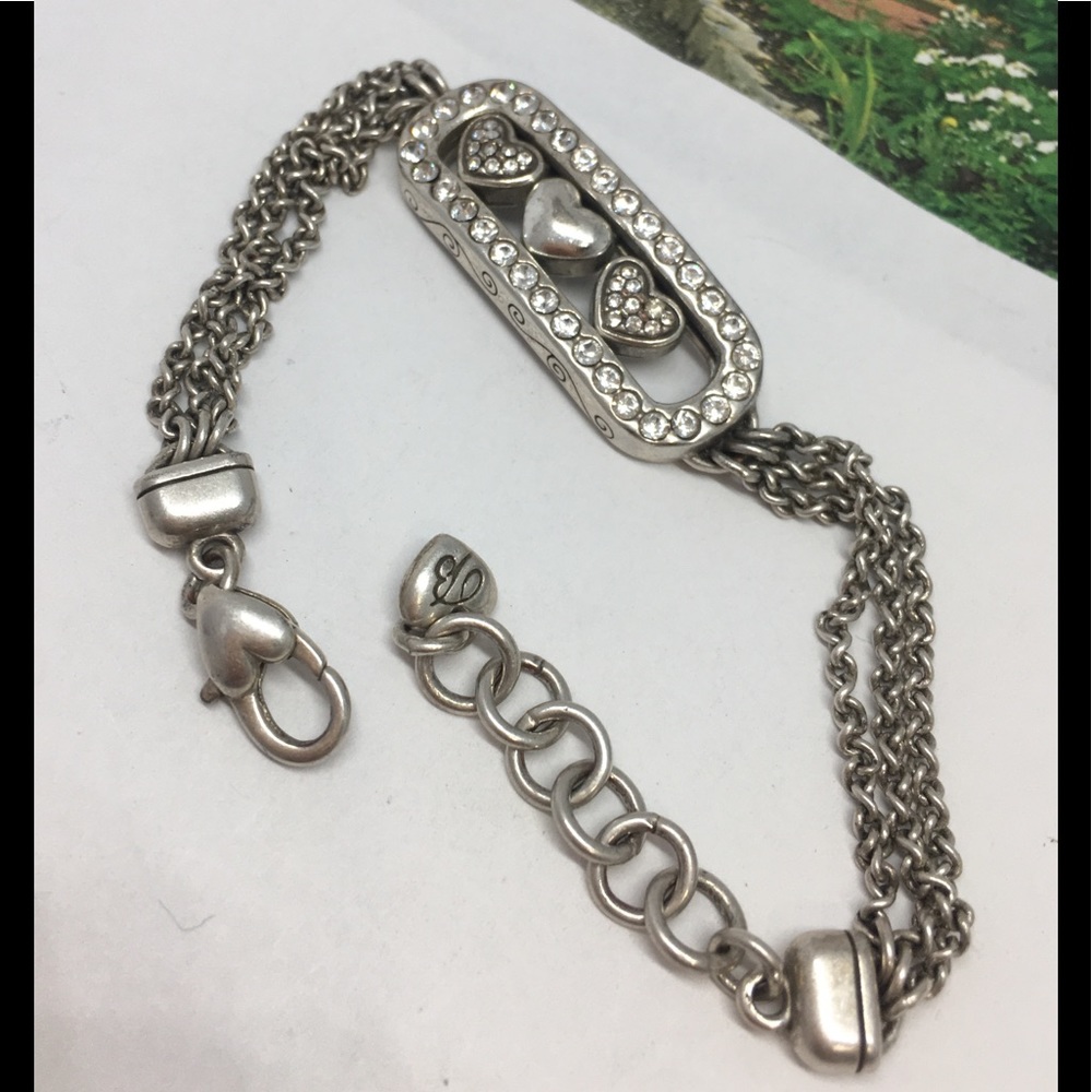 Brighton Kiss & Tell Crystal Heart Love Bracelet